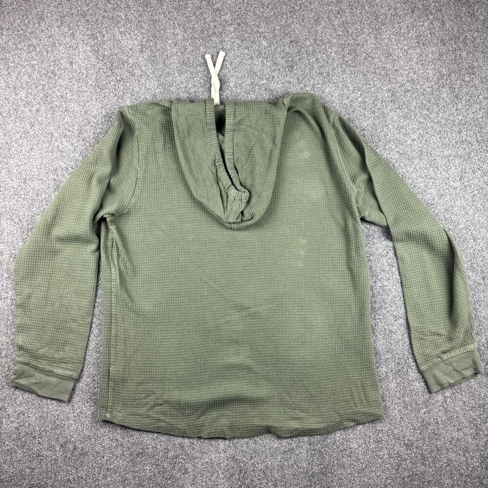 Marine Layer Hoodie Mens XL Green Waffle Knit Hiking Pullover - Picture 2 of 7